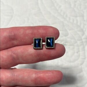 Blue and Silver Stud Earrings